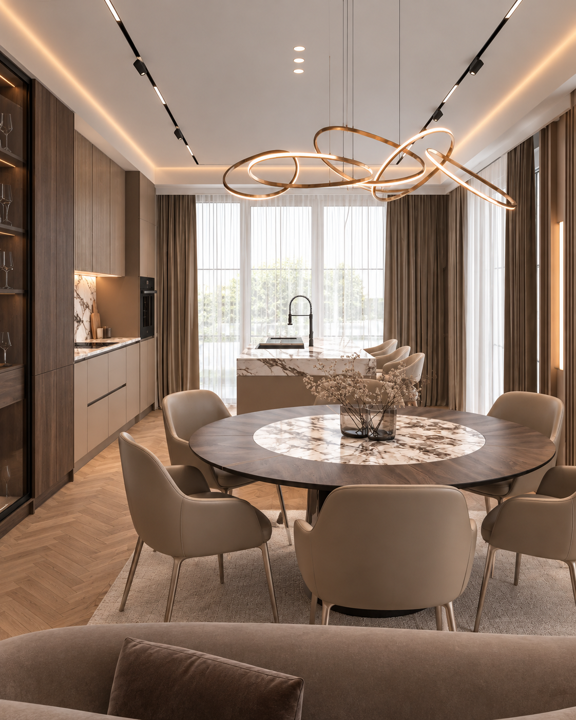 Apartment Interior 75 m² — Dark Warm Modern Gallery